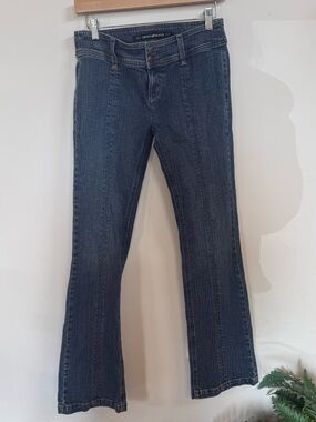Vintage Y2K DKNY Women's Dark Indigo low rise bootcut